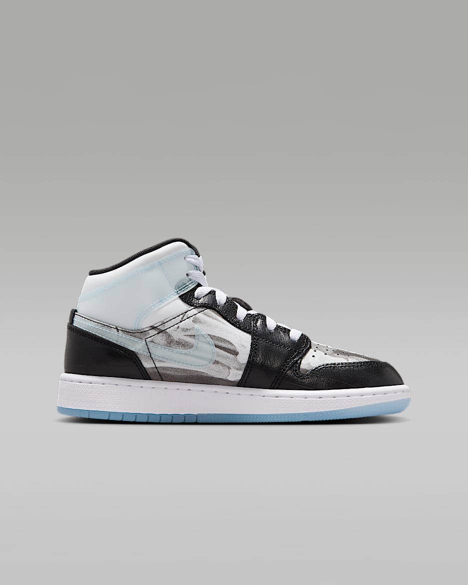 Air Jordan 1 Mid Sneaker School Big Kids Shoes